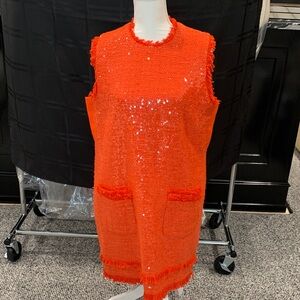 MSGM Shimmering Orange Sequin Dress.  Size 42